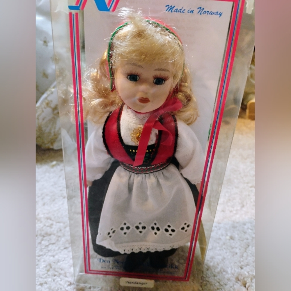 Vintage Norwegian Hardanger Porcelain Doll UNOPEN
